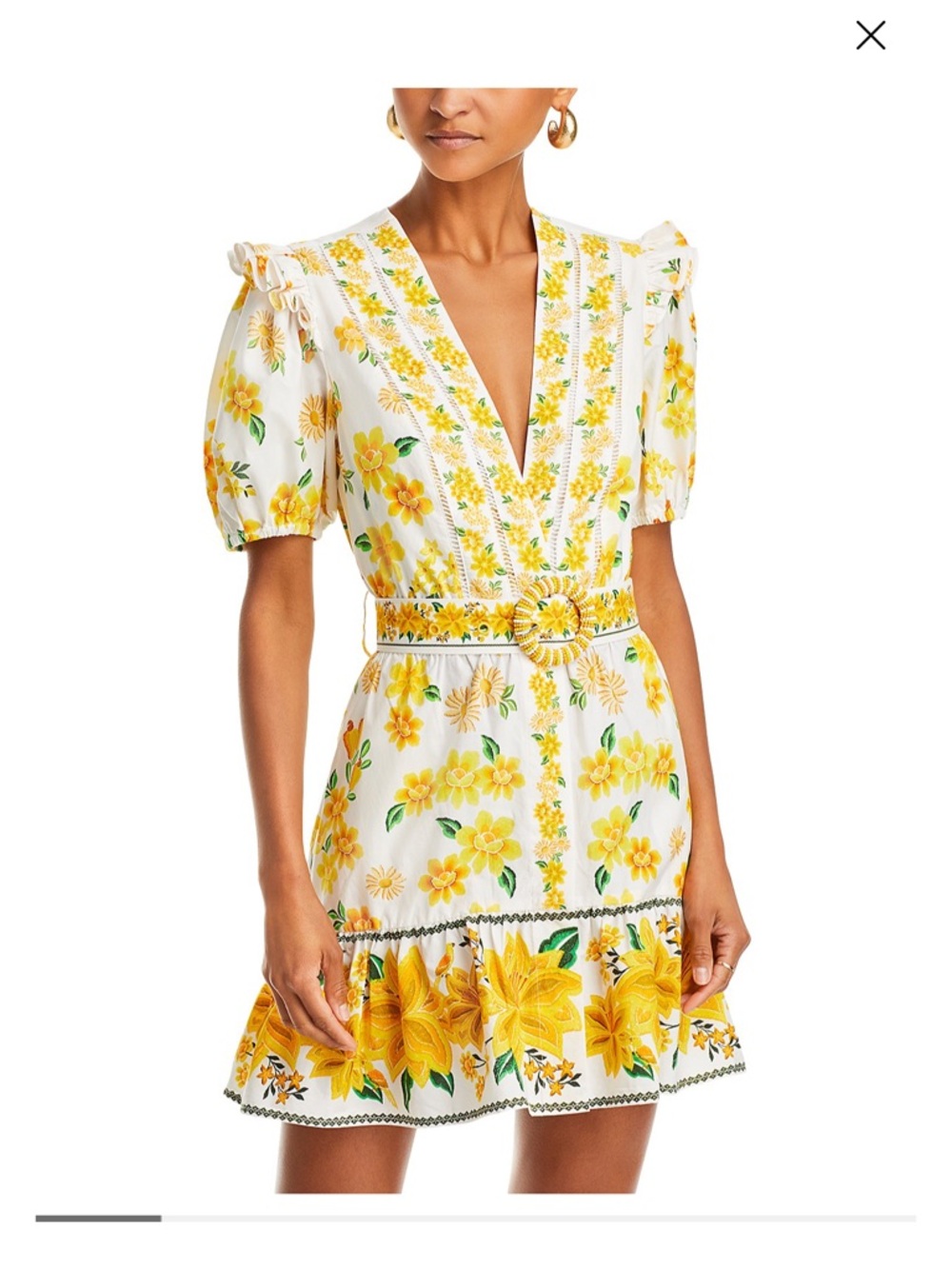 Farm Rio Azeleia Off-White Mini Dress Sz L NWT **no belt**